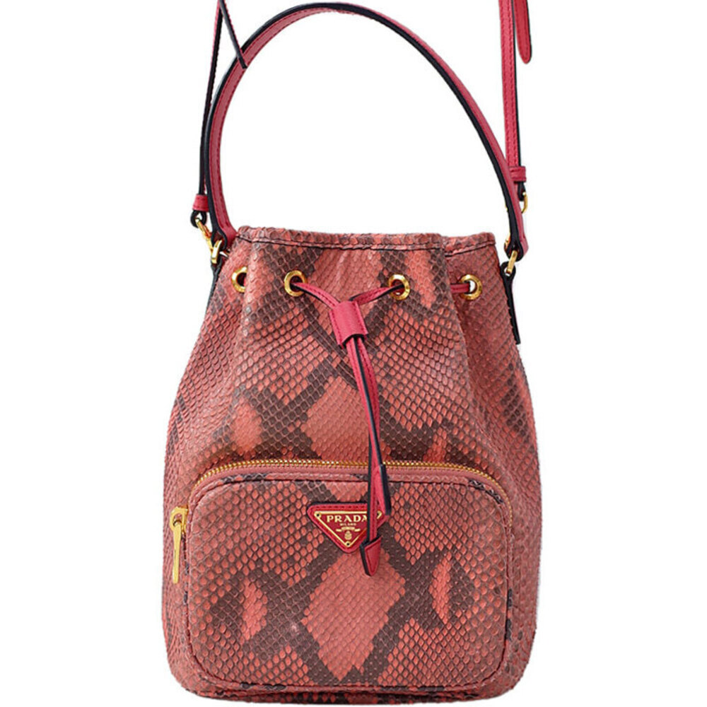 Prada Duet Python Saffiano Leather Shoulder Bag - image 1